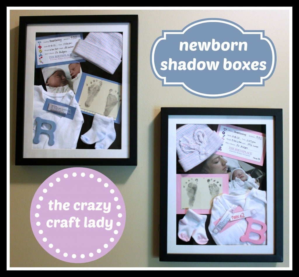 newborn shadow boxes - the crazy craft lady