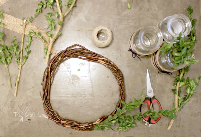 DIY dollar store boxwood wreath