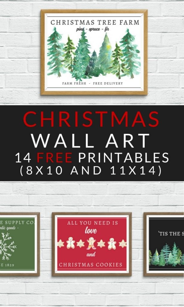 FREE Christmas Printables - Farmhouse Christmas Art - The Crazy Craft Lady