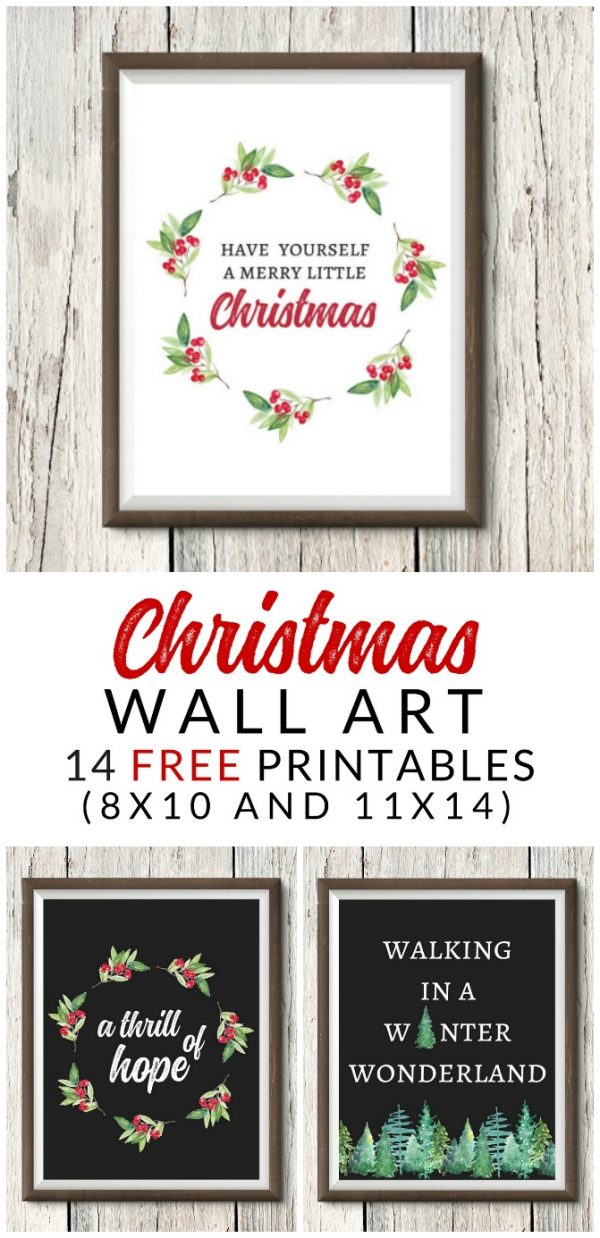 FREE Christmas Printables - Farmhouse Christmas Art - The Crazy Craft Lady