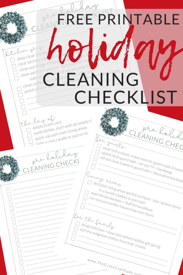 Check it twice: FREE Printable Holiday Cleaning Checklist - The Crazy ...