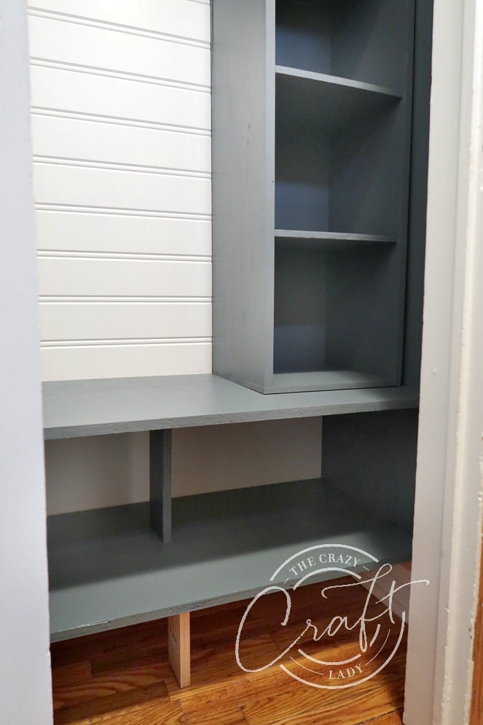 DIY Entry Closet Shelves - An Easy Plywood Project - The Crazy Craft Lady