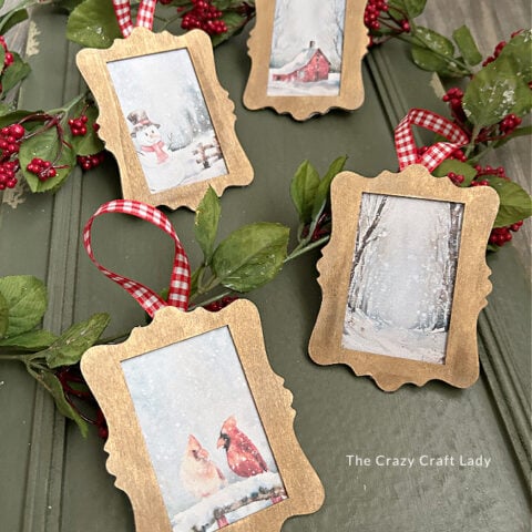 DIY Gold Frame Christmas Ornaments