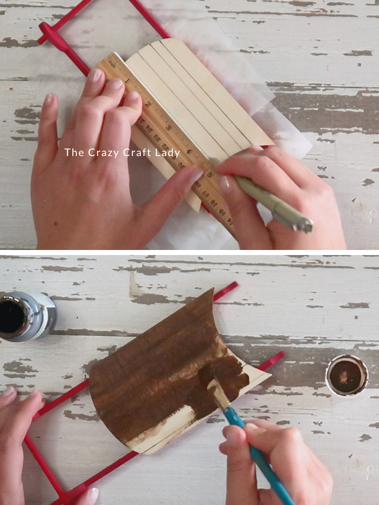 draw lines and stain sled