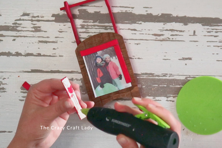 hot glue down cut popsicle pieces