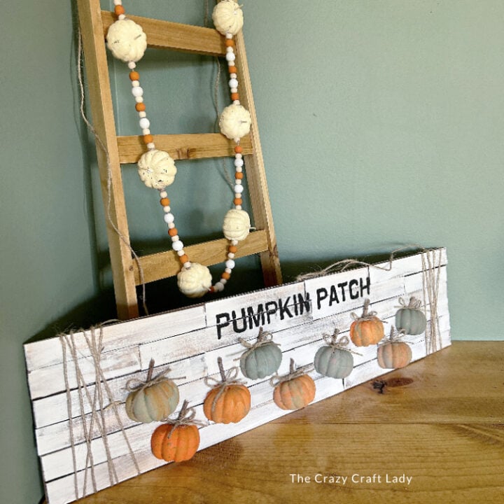 DIY Pumpkin Patch Sign with Mini Foam Pumpkins