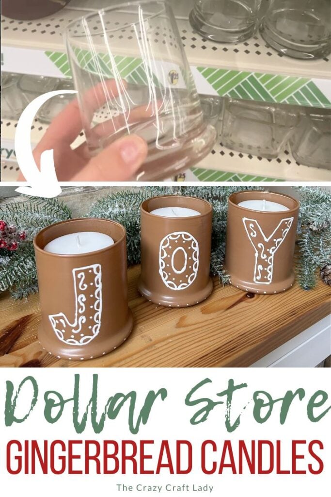 Dollar Store Gingerbread Candles