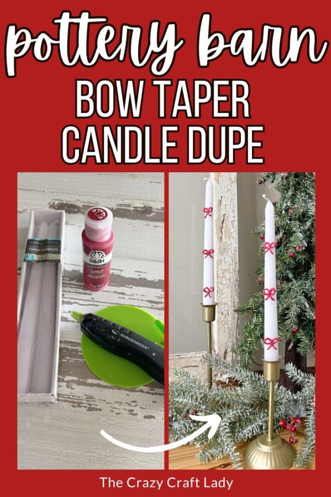 Pottery Barn Bow Taper Candle Dupe