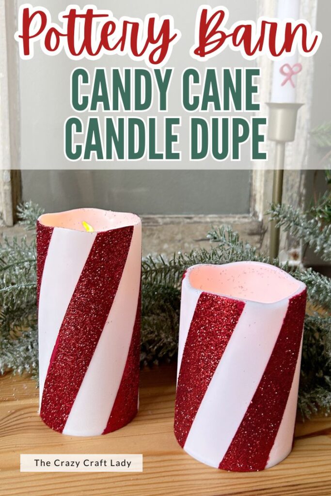 Pottery Barn Candy Cane Candle Dupe