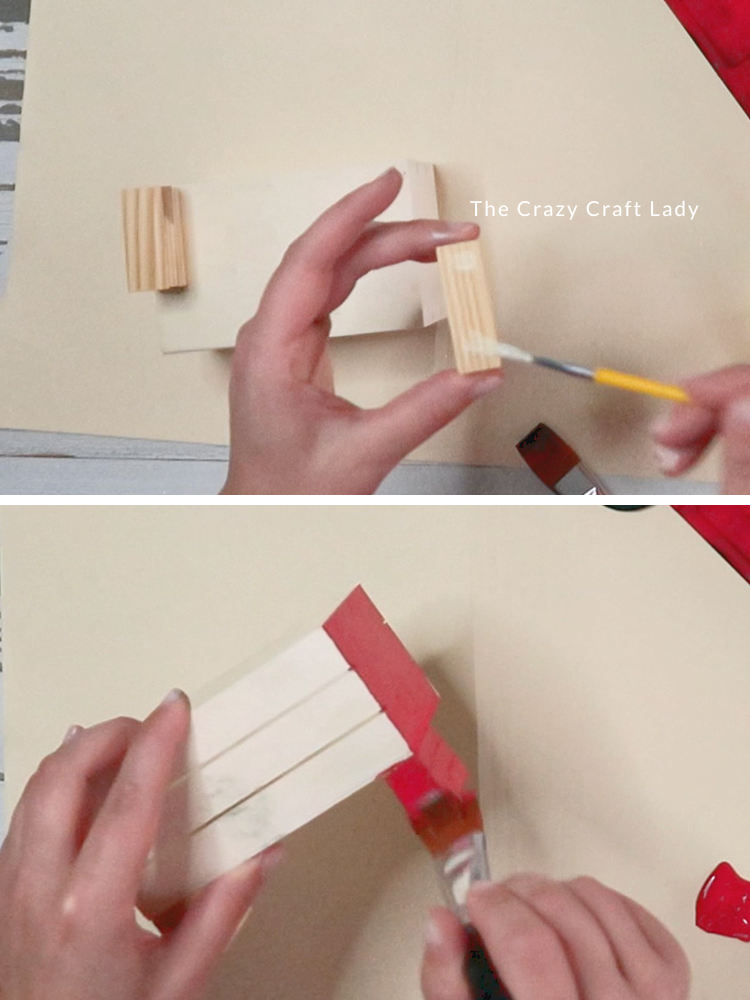 glue jenga blocks and paint mini crate red