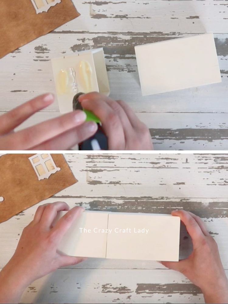 glue together two mini wood crates