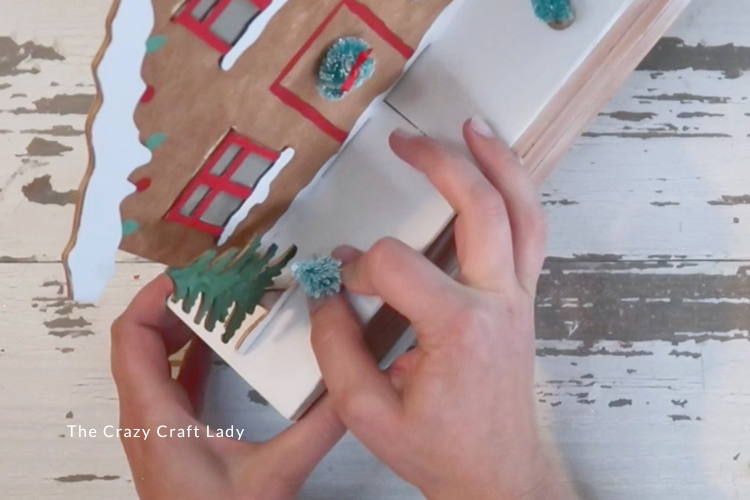 hot glue down bottle brush trees