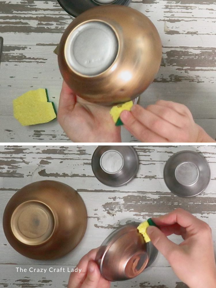 paint 6 bowls with rub n buff