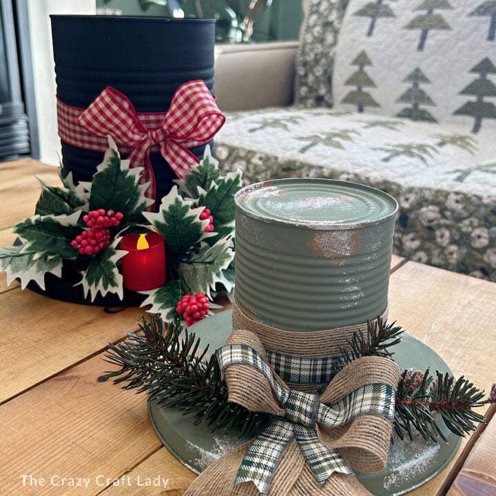 DIY snowman top hat centerpiece craft