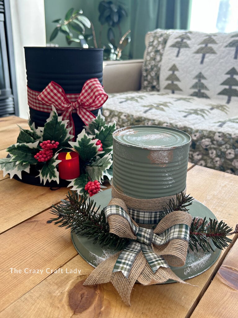 DIY snowman top hat centerpiece craft