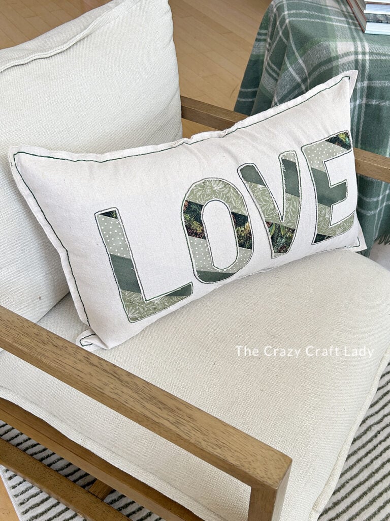 LOVE Patchwork Reverse Applique Pillow Cover