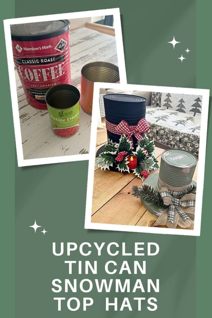 Upcycled Tin Can Snowman Top Hats