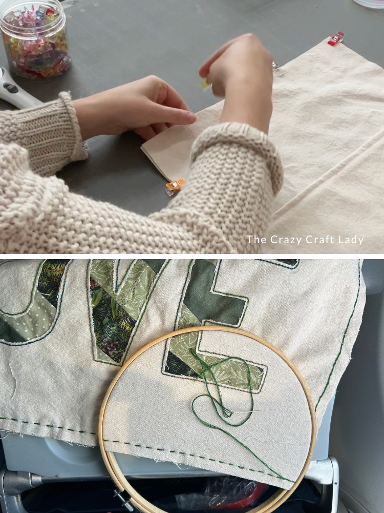 clip pillow layers together and sew edges