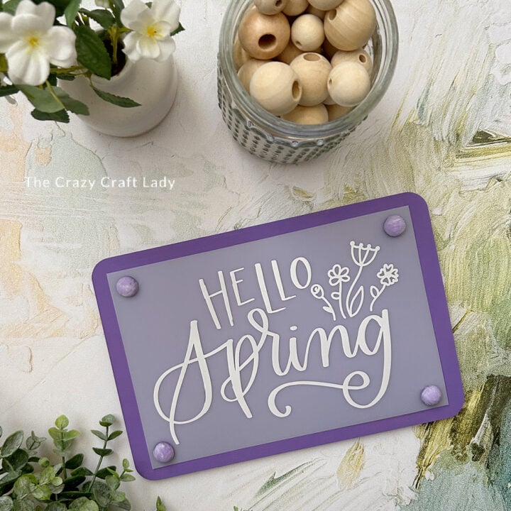 dollar store cutting board spring sign