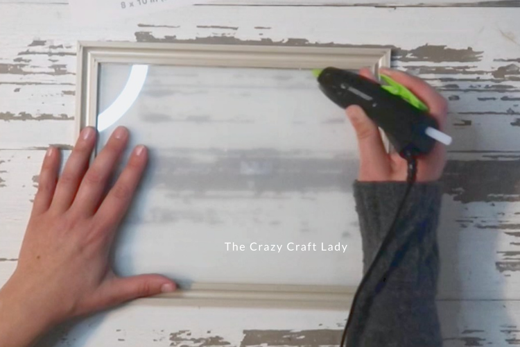 hot glue cutting mat inside picture frame