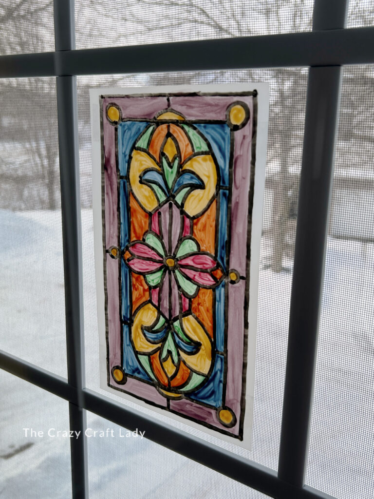 DIY Faux Stained Glass Window Sun Catcher