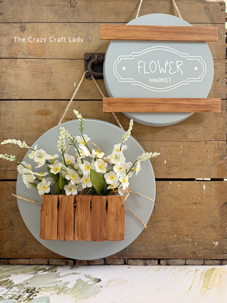 DIY Round Spring Flower Market Hanging Signs