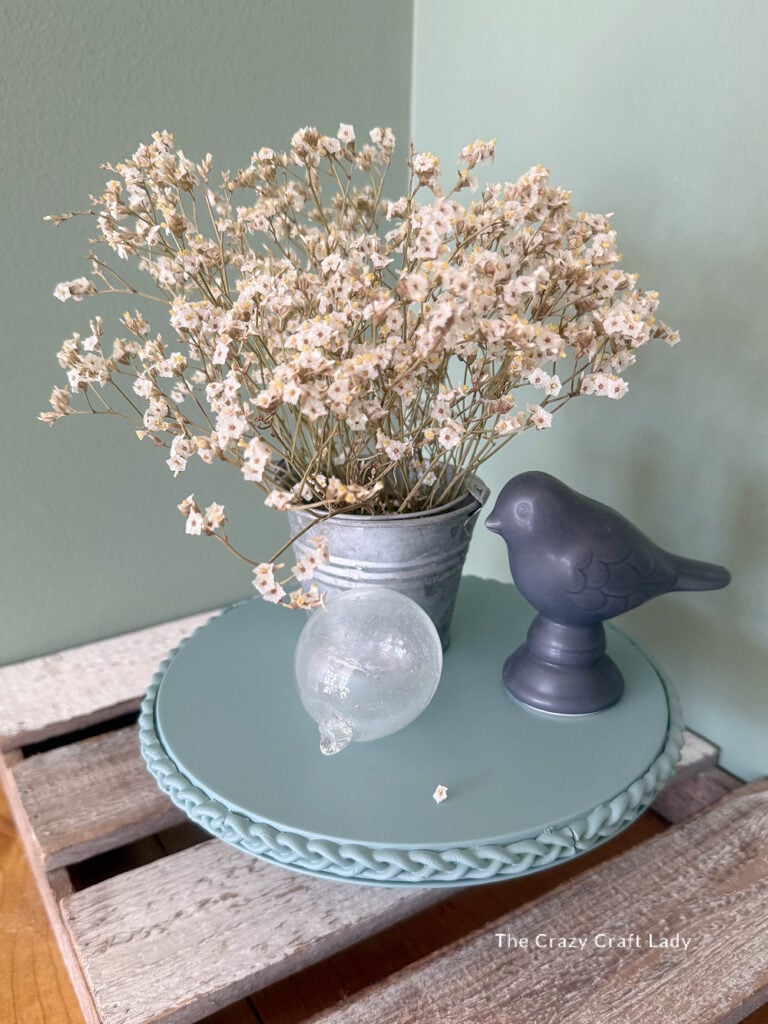 DIY Teal Pedestal Tray Craft