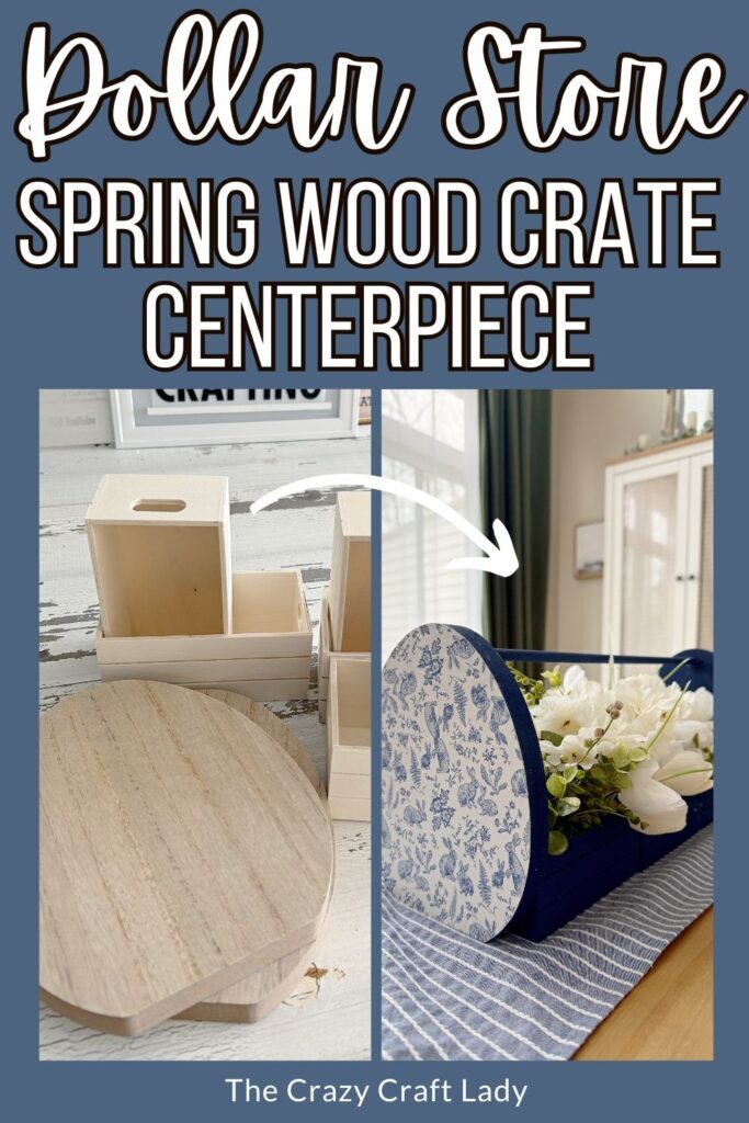 Dollar Store Spring Wood Crate Centerpiece