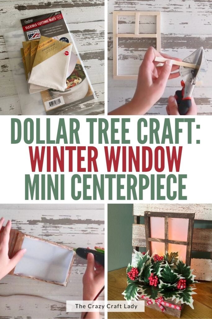 Dollar Tree Craft Winter Window Mini Centerpiece