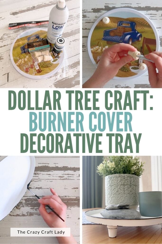 Dollar Tree craft burner cover decorative tray