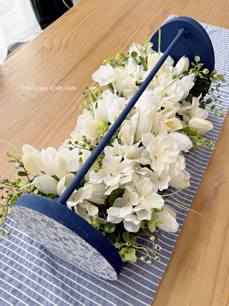 Floral Centerpiece with Easter Egg Wood Cutouts