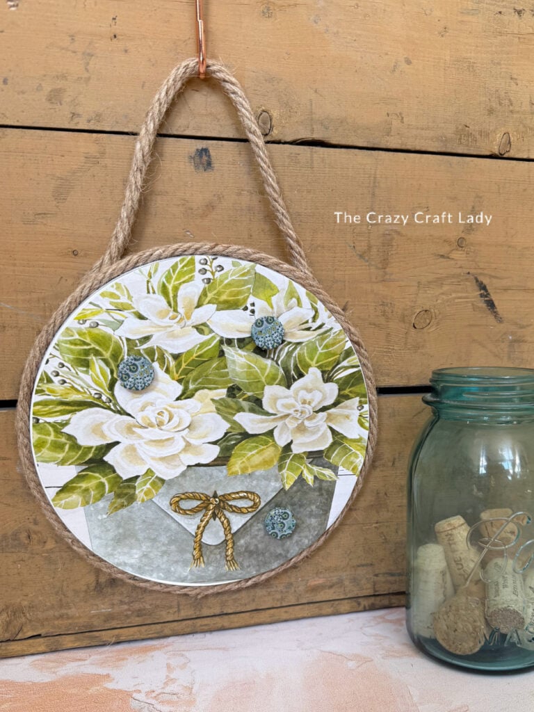 Magnetic Board Craft with Floral Calendar Page and Jute Rope