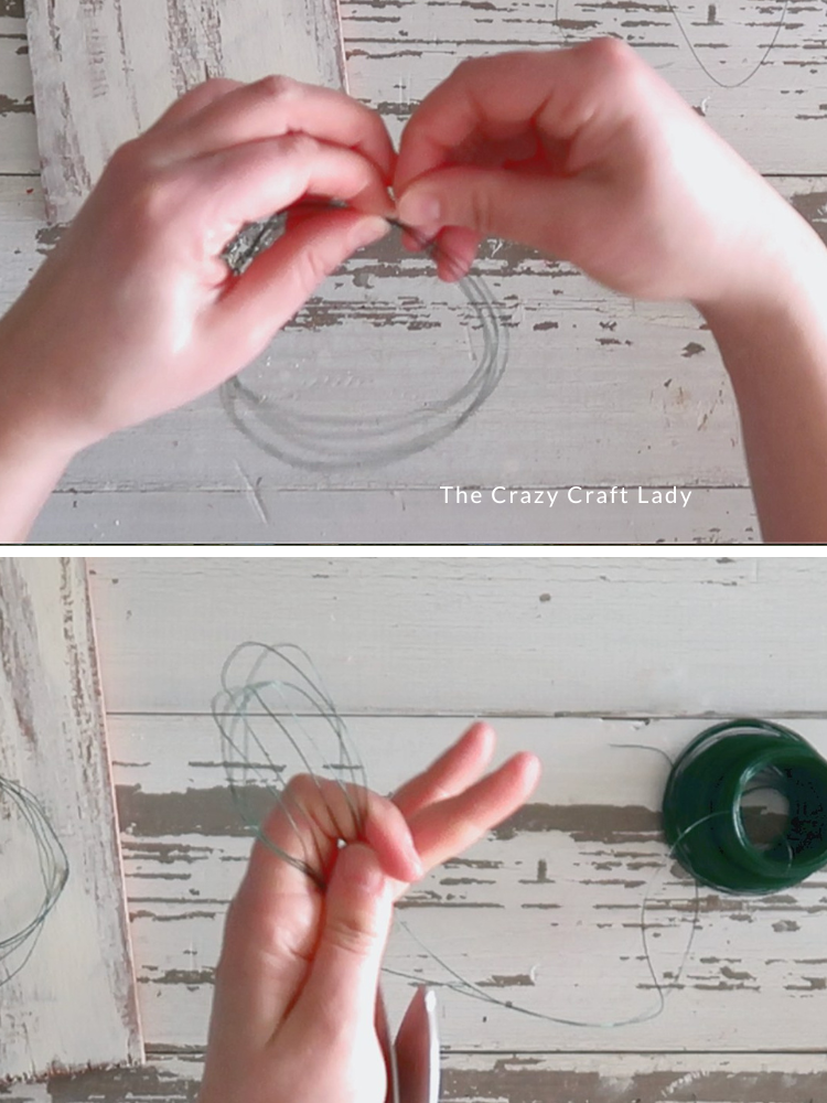 form a layered circle and oval with floral wire