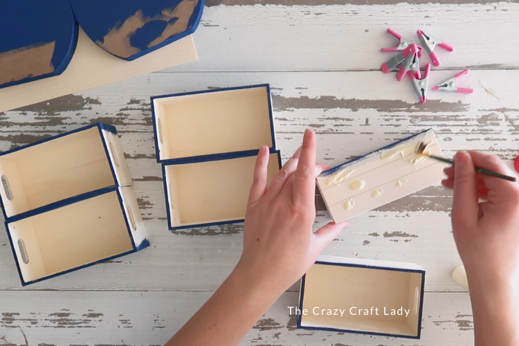glue mini wood crates together
