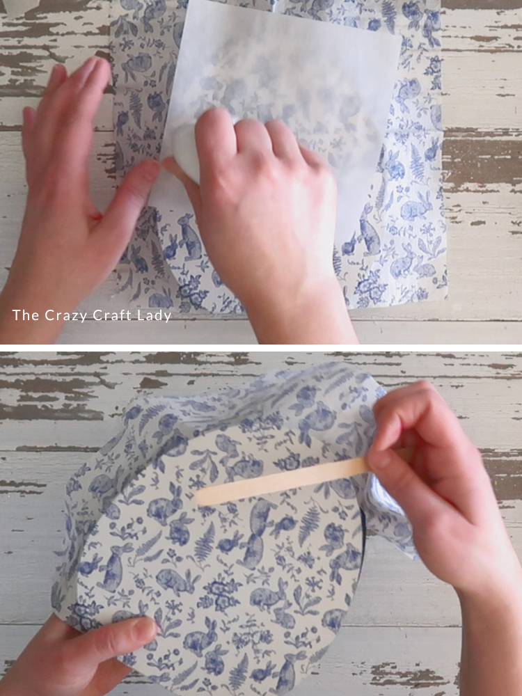 heat press napkin and file away excess