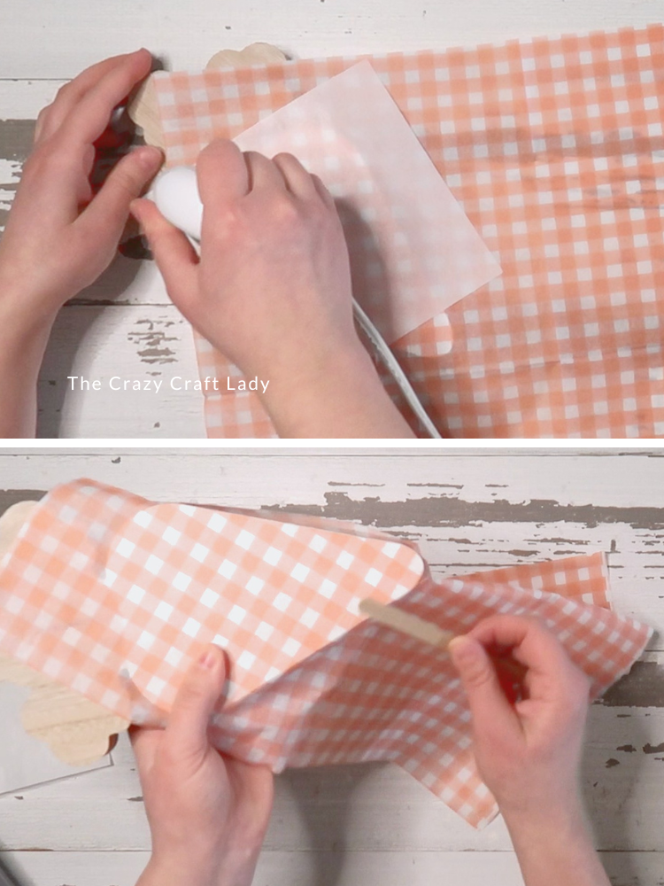 heat press napkin and file away excess