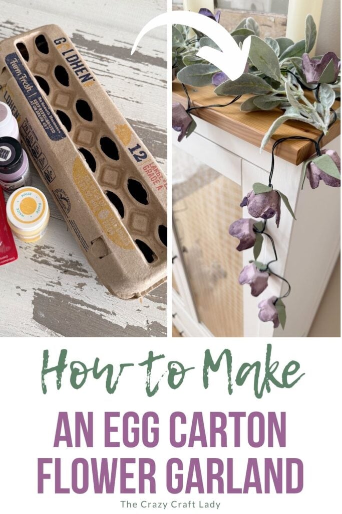how to make an egg carton flower garland