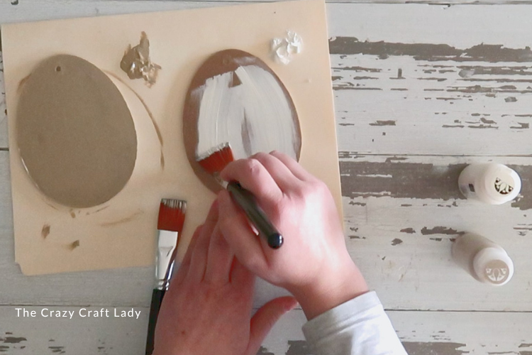 paint egg cutouts cream and tan