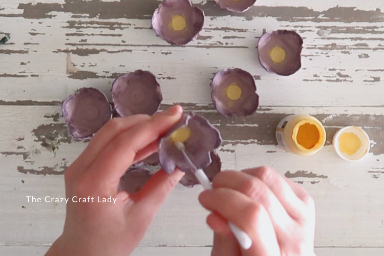 paint the flower centers yellow