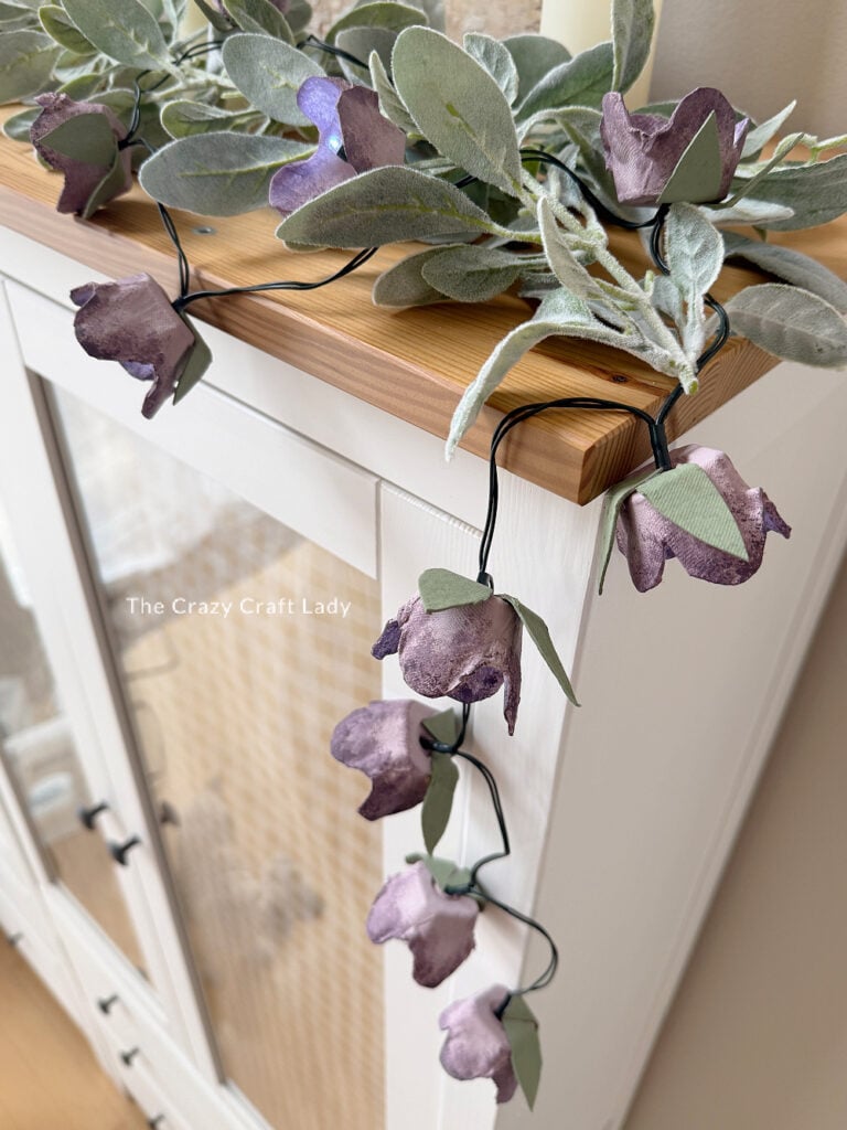 upcycled egg carton flower garland