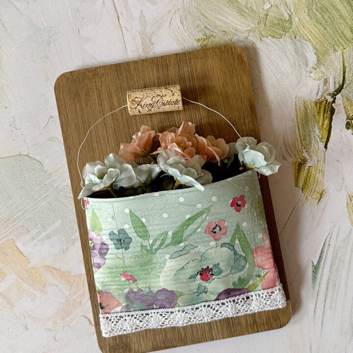 DIY crushed can spring flower wall pocket