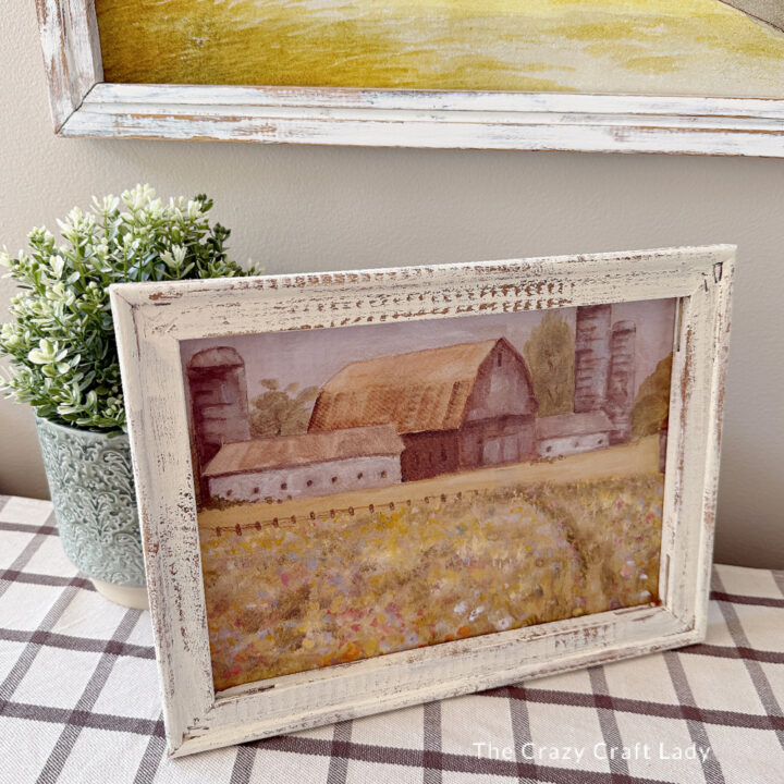 Reverse Canvas with a Distressed Wood Frame