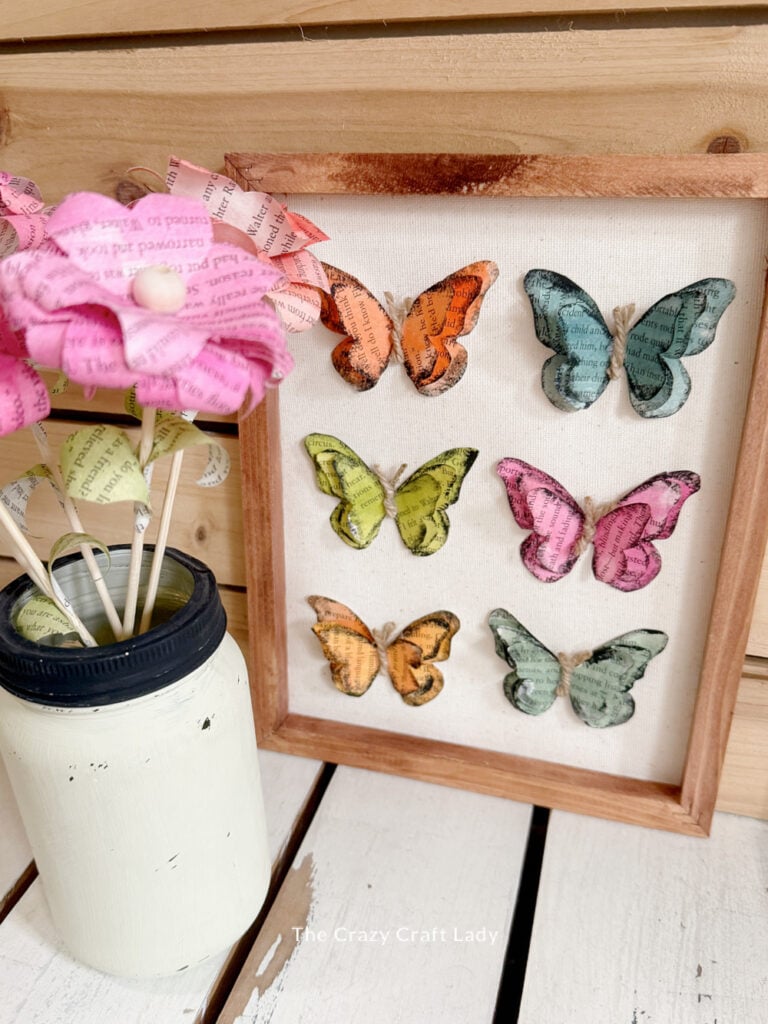 Watercolor Book Page Butterfly Specimen Art