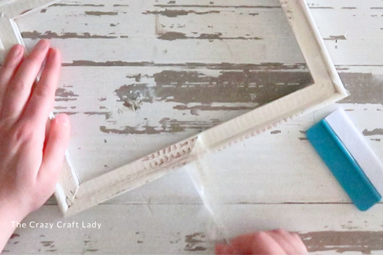 distress wood frame with packing tape