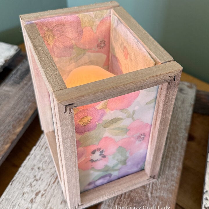 frosted floral spring lantern craft