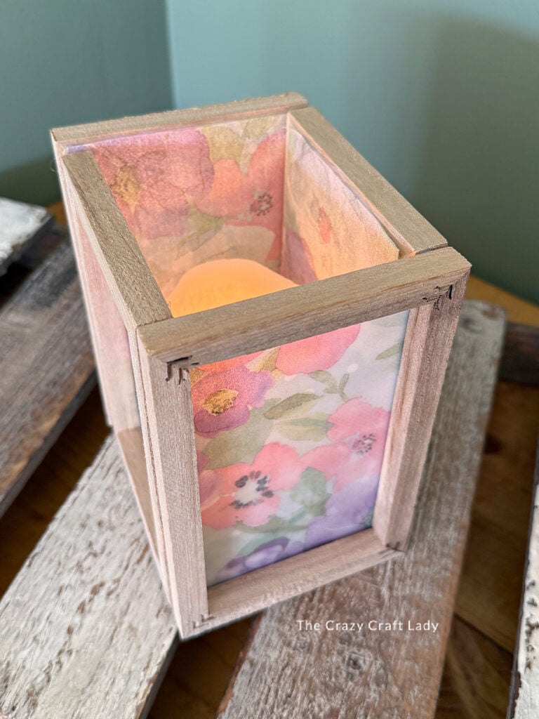 frosted floral spring lantern craft