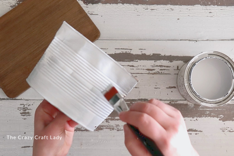 paint can with white chalk paint
