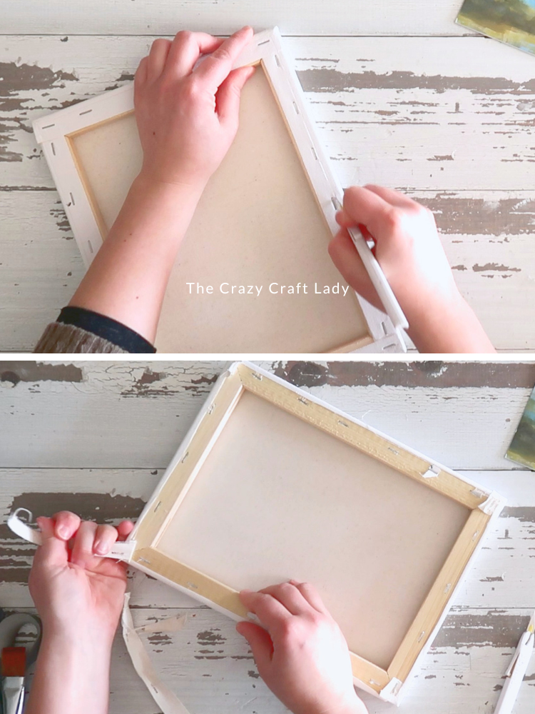 remove canvas from the wood frame