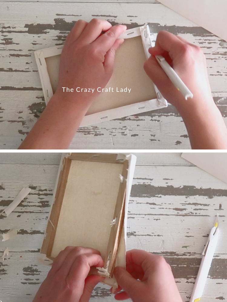 remove the canvas from the frame