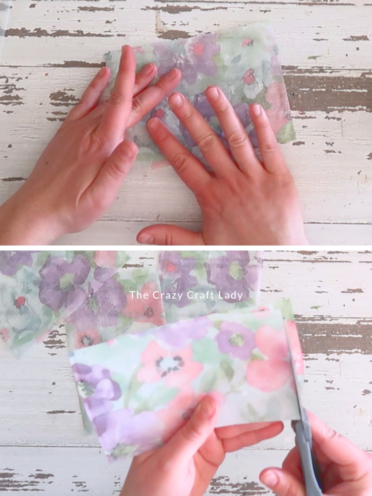 smooth napkin over Mod Podge and trim excess